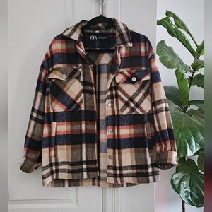 Zara Super Soft Checkered Shirt Jacket - Shacket